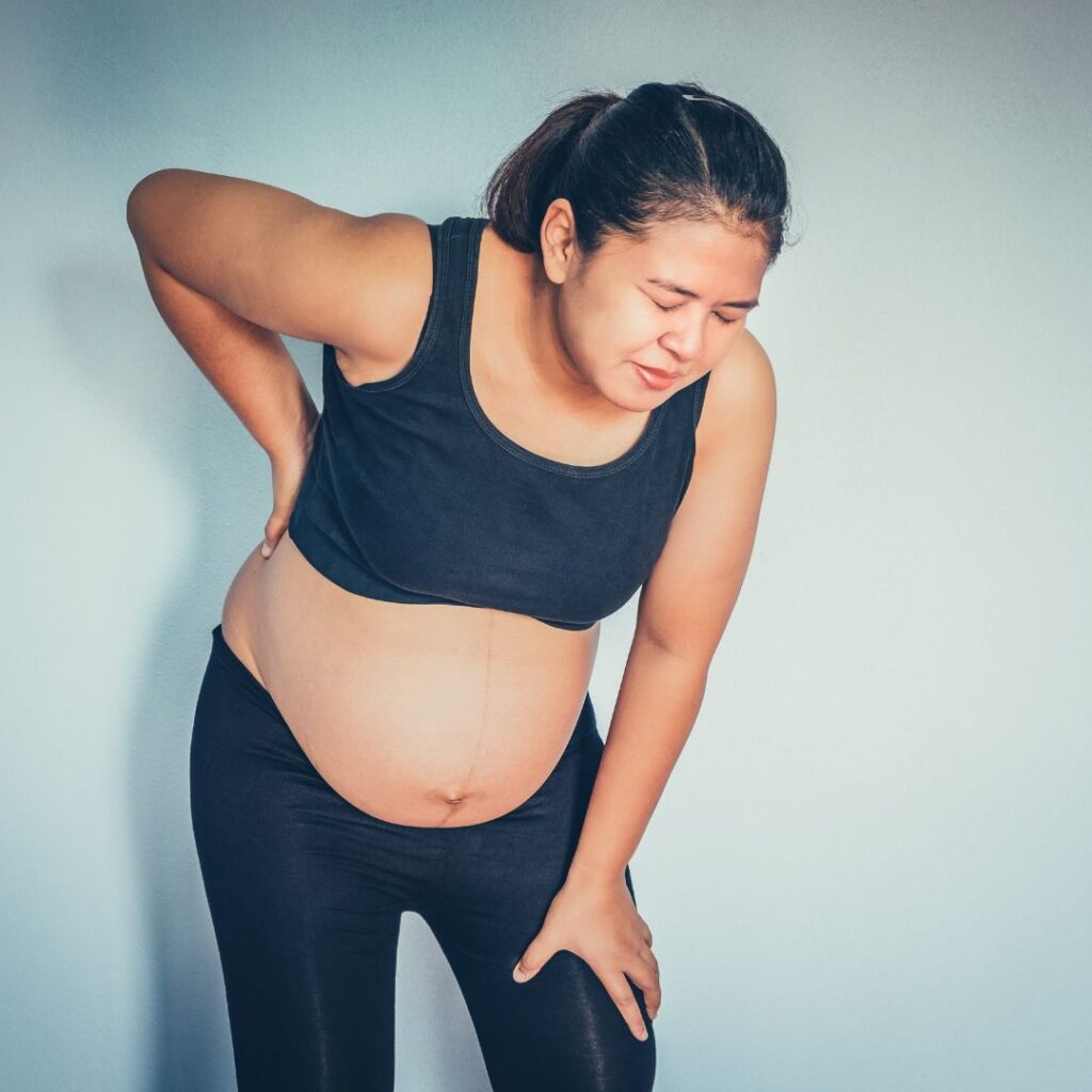 Back pain in late pregnancy can signal baby settling into position